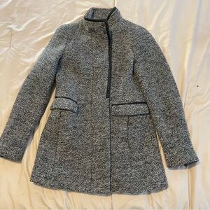 Banana Republic Women's Black Tweed Wool Blend Coat